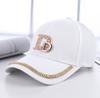 Letter D Rhinestone Baseball Cap, 100% Polyester, Adjustable Toggle Closure, Sun Protection, Casual Novelty Themed Cap