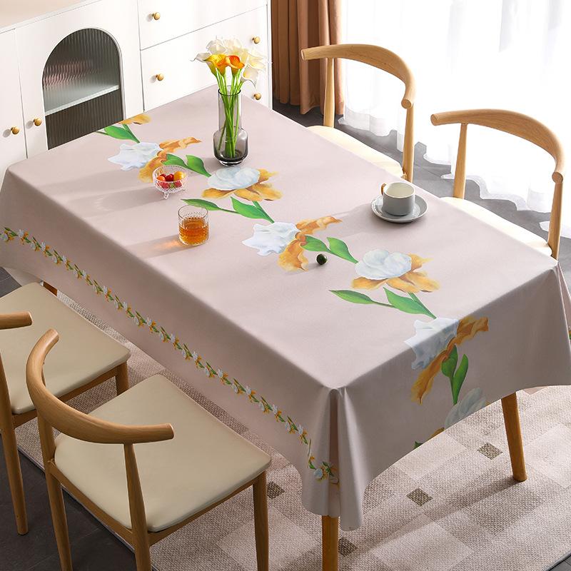 

Light Luxury Pvc Tablecloth Waterproof And Oil-Proof Leave-In Atmosphere Tablecloth Coffee Table Cloth Household Dining Table Cloth 140*140cm