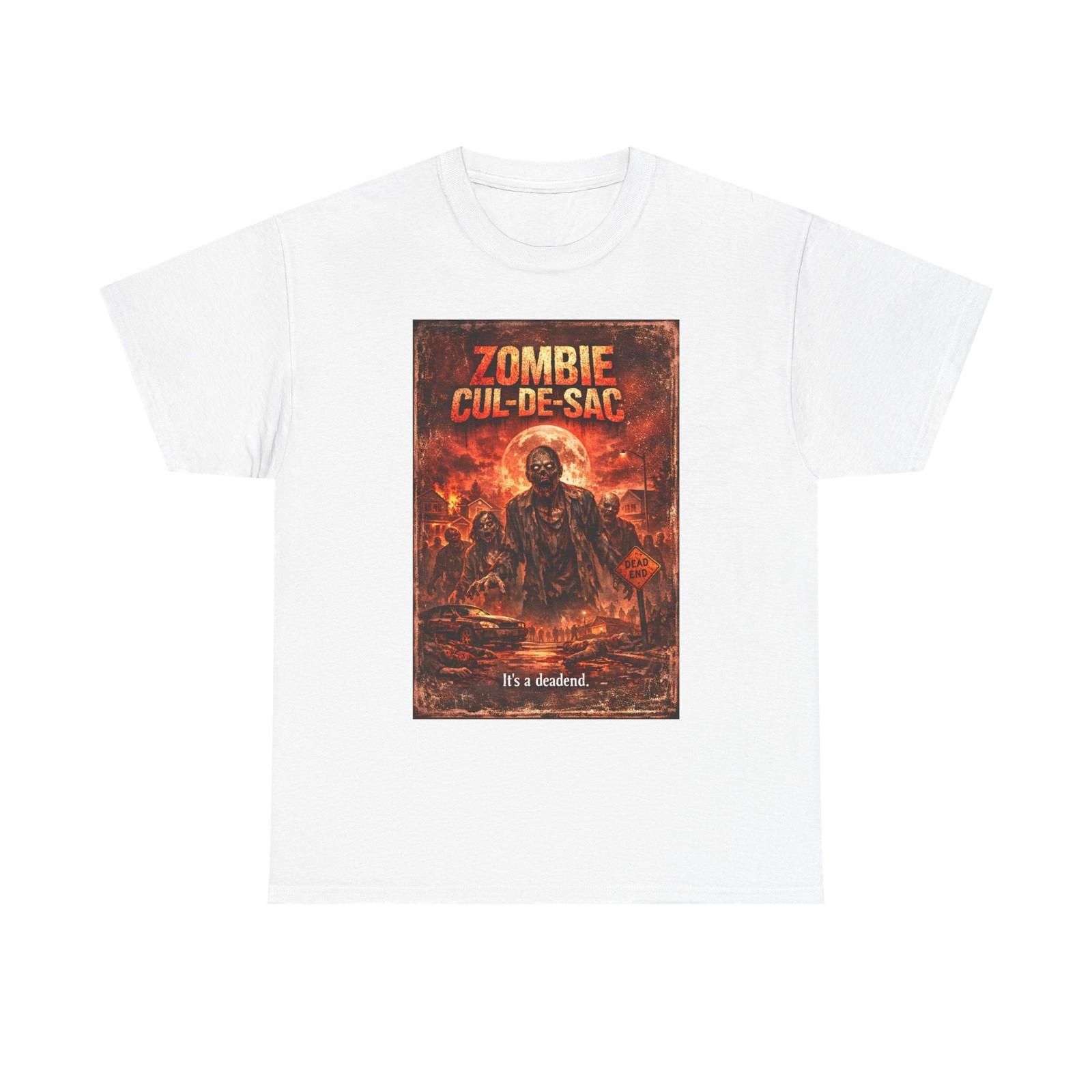 Zombie Cul-de-Sac Poster Art T-Shirt | Horror Graphic Tee S разноцветный