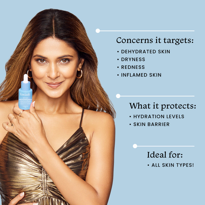 Foxtale Hyaluronic Acid, Aquaporin Boosters, Chamomile Extract Face Serum, For Intense 24-Hour Hydration & Redness Repair, 30 Ml