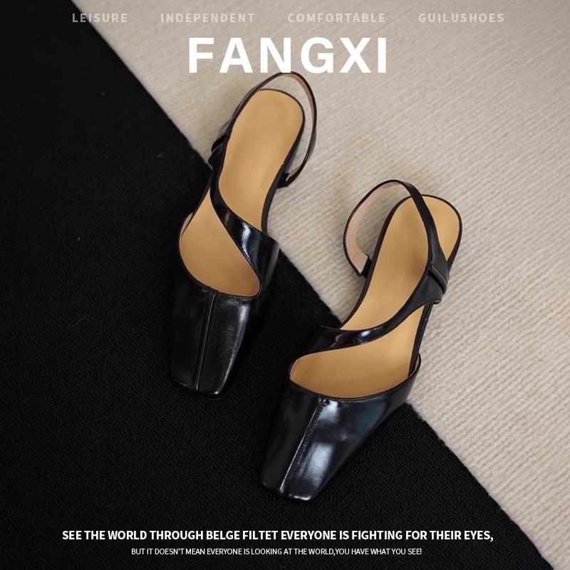 

Версия из коровьей кожи~ Французские белые сандалии с квадратным носком и ремешком на подъеме, женские летние сандалии для пустых поездок, женская обувь, плоские туфли 40 чёрный