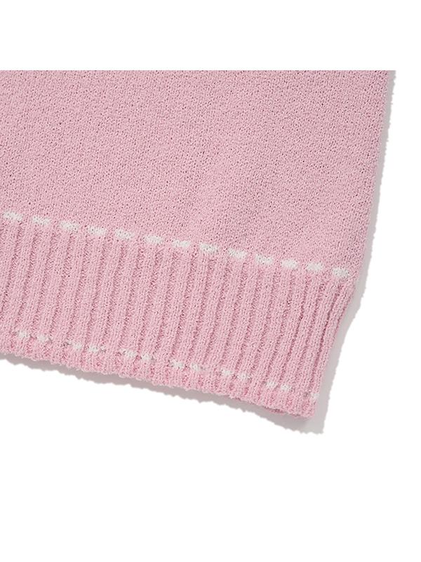 Kirsh Color Stitch Point Knit Dress [Salmon]