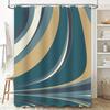 Modern Wave Pattern Shower Curtain Waterproof Fabric Bathroom Decor Privacy Liner Blue Green Yellow White