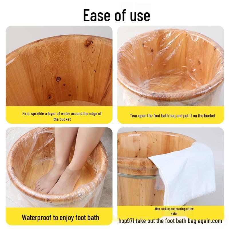 Thick Transparent Disposable Foot Soak Bags for Hotels and Spas