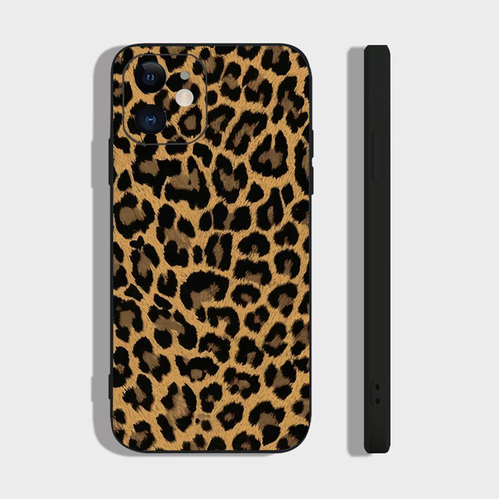 

Cartoon Anime Leopard Print Phone Case For IPhone 17 Air 16 15 14 13 Pro Max 11 12 Black Silicone Cover IPHONE 14