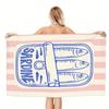 Vintage Sardine Can Beach Towel Large Striped Fish Bath Towel Quick Dry Sand Free Swimming Pool Travel Blanket Summer Vacation