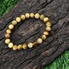 8mm Natural Yellow Star Tiger Eye Gemstone Beads Jewelry Stretch Bracelet For Good-Luck RBB-48