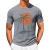Runcati Mens Short Sleeve T-Shirts Graphic Crew Neck Shirt Printed Tees | Casual, Summer Beach, Sunset Palm Tree, Vintage Hawaiian Tees