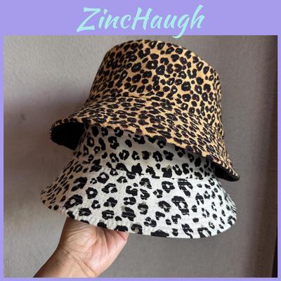 Outdoor Leopard Print Doublesided Fisherman Hat With Wide Brim For Sun Protection And Summer Fashion