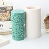 Floral Pattern Cylindrical Candle Silicone Mold Relief Cylindrical Aromatherapy Soap Mould Gypsum Silicone Molds for Home Decor