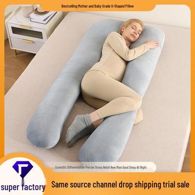 Cuscino Materno Versatile a Forma di U, per Dormire di Lato con Copertura in Puro Cotone Rimovibile e Lavabile per Riposini e Supporto Lombare