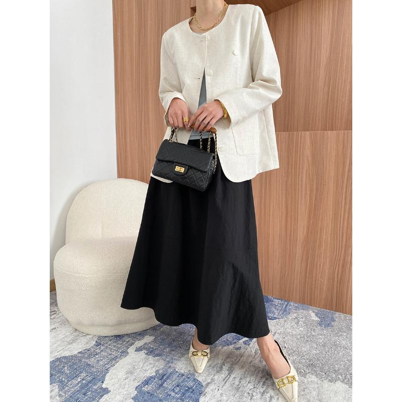 

Sinan Early Spring Slim Elastic High-Waist A-Line Skirt with Niche Stitching Design - SN7162