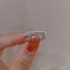 18K Gold Plated Pearl & Diamond Open Ring: High-End Fashion Jewelry for Women