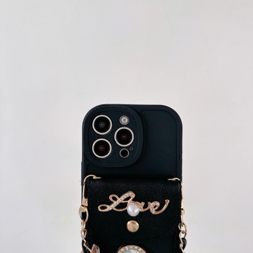 Full Coverage Makeup Mirror iPhone 16 Pro Max/17 Air/14/15 Crossbody Coin Purse Case