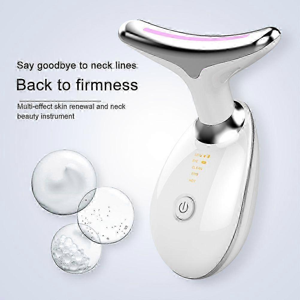 Anti-Wrinkle Face and Neck Massager with LED Light, EMS Vibration, Skin Tightening, Pore Cleansing, Dolphin Tail Design Less