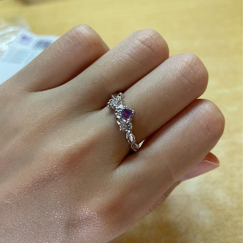 Nische Design Sinn Kalter Wind Hoher Sinn Unregelmäßig Schlicht Zirkon Persönlichkeit Damen Offener Zeigefingerring