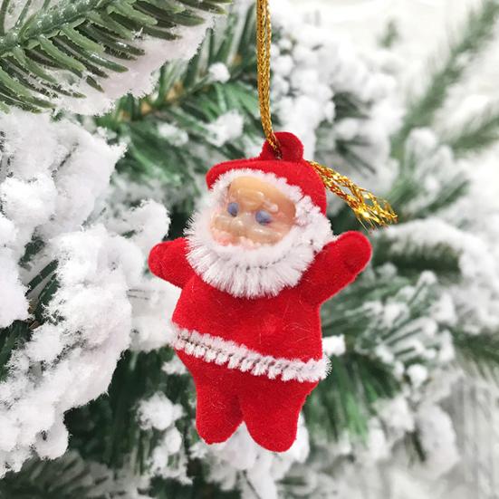 6 Pcs Santa Claus Ornaments for Tree Fabric Santa Claus Christmas Hanging Ornaments 3D Santa Doll Pendant for Holiday Xmas Tree Decor