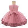 Kleinkind Baby Mädchen Kleid Große Schleife Taufkleidung für Kinder Erstes Jahr Geburtstagsparty Hochzeit Tutu Kleid Taufkleid