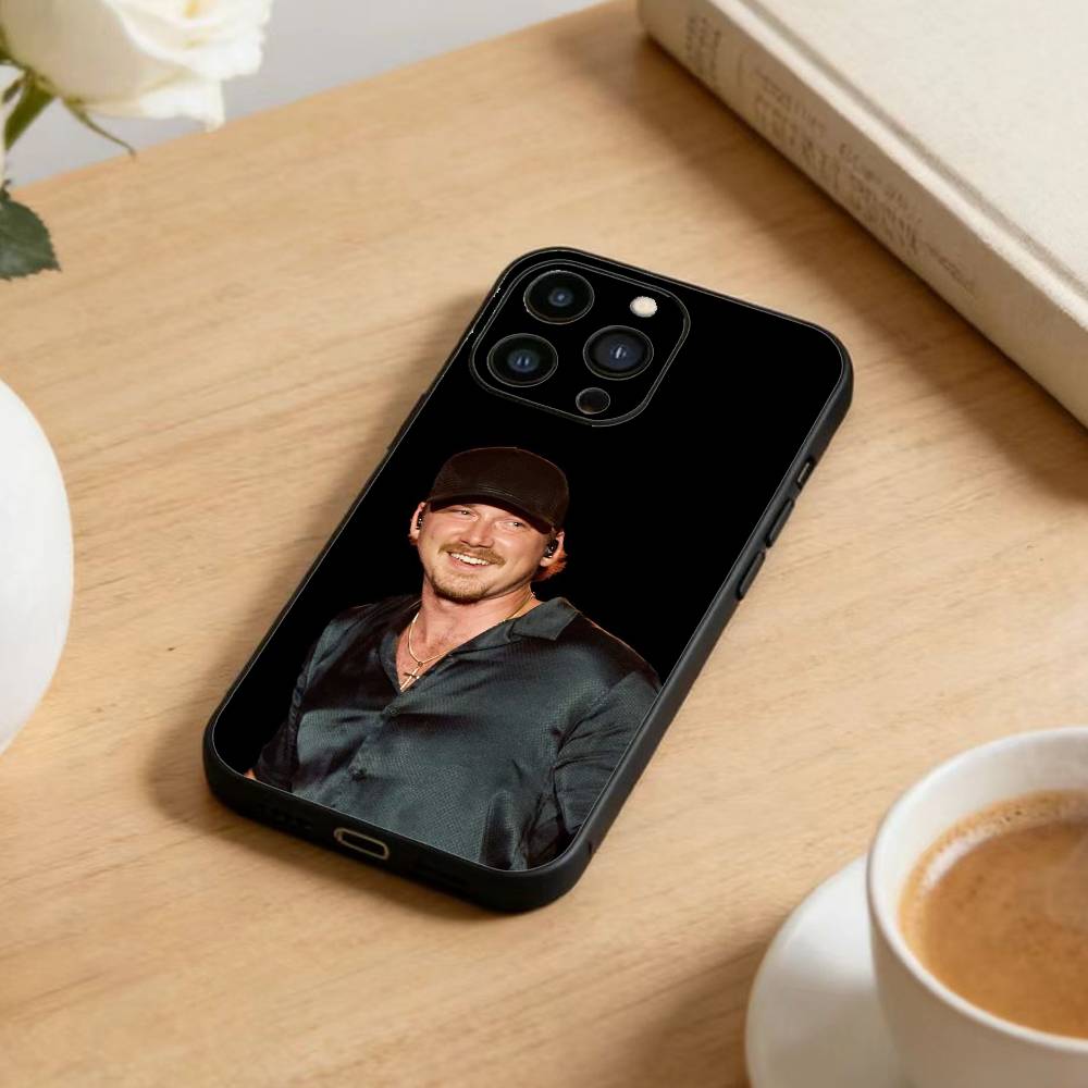 

Morgan Wallen Phone Case For iPhone17,16,15,14,13,12 Plus,Max Soft Silicone Black Cover iPhone17air