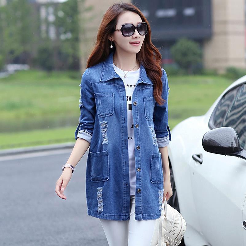 three quarter length denim jacket