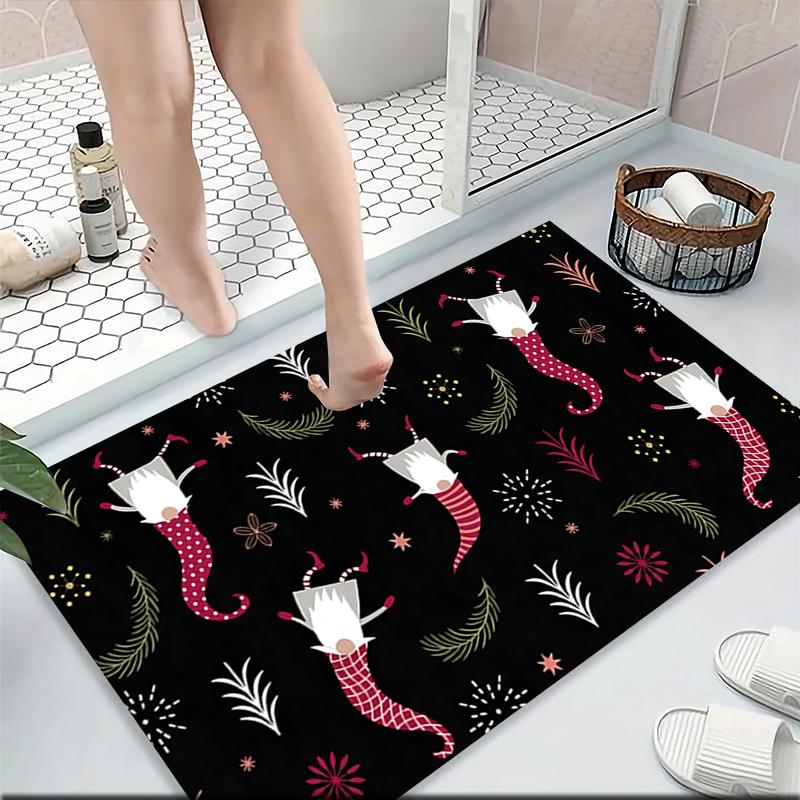 1Pc Holiday Gnomes Celebration Carpet Rug Soft Washable Antislip Home Living Room Sofa Mats Personalized Christmas Rug