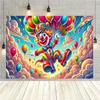 2D Colorful Clown with Balloons Backdrop, Circus Theme Party & Video Background