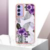 For Samsung Galaxy A15 5G Case with IMD Marble Flower Pattern TPU Mobile Back Cover