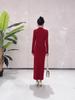 Elegant High-End Autumn Winter Dress: Warm, Semi-High Collar, Slimming Socialite Style