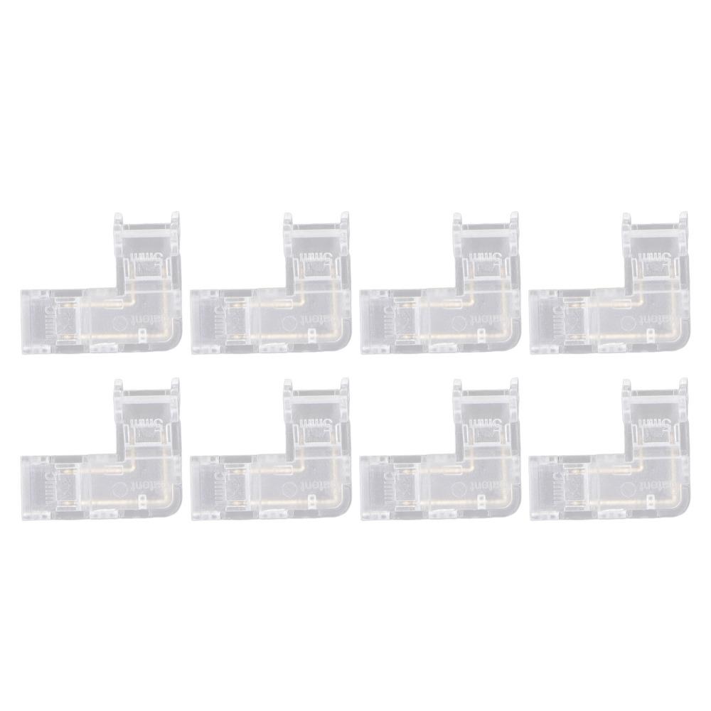 8pcs 5mm LED Strip Light Connectors Transparent 2 Pin Light Connectors  For DIY Home Projects