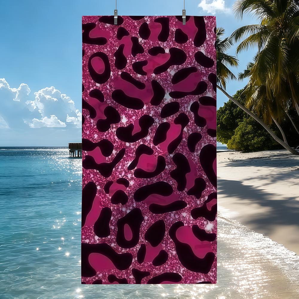 Y2K Leopard Towel Beach Towel Travel Lightweight Skin Friendly For Pool Beach Camping Cruise Summer