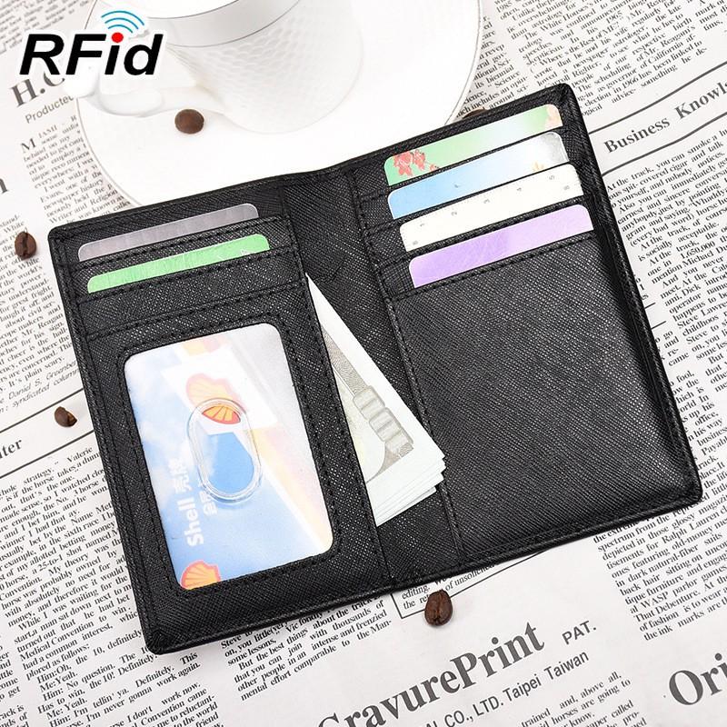 Slim RFID Blocking Wallet for Men and Women Ultra-Thin Bifold Split Cowhide mid-length 13cm Card Holder with Multi-Card Slots Mini Compact Design