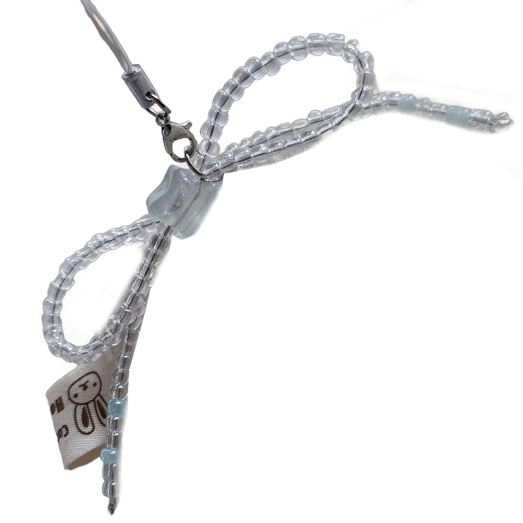 Stylový korálkový přívěsek na telefon s mašličkou Odolný závěsný přívěsek na mobilní telefon Vynikající řetízek na telefon