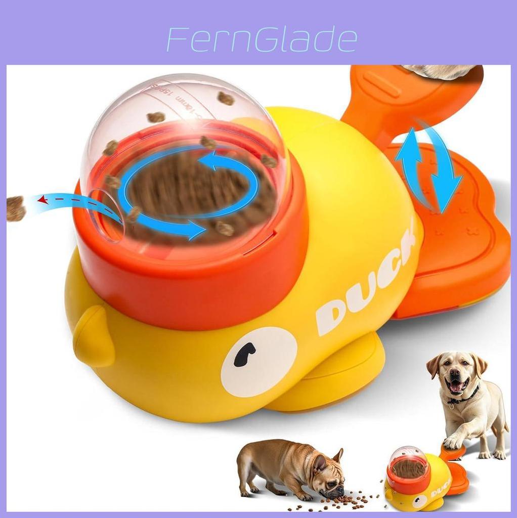Small Yellow Duck Pet Interactive Toy Feeder For Cats And Dogs