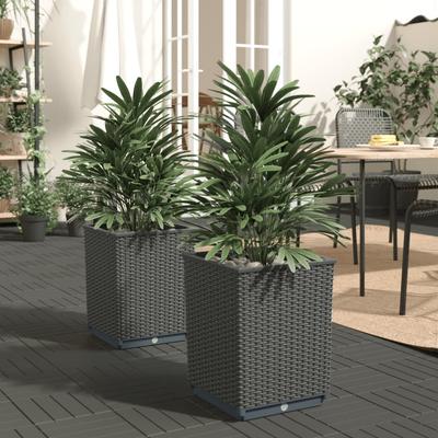 Vidaxl Donice, 2 Szt., Czarne, 30X30X37 Cm, Polipropylen