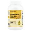 Óleo de peixe ômega-3, sabor natural de limão, 180 cápsulas moles