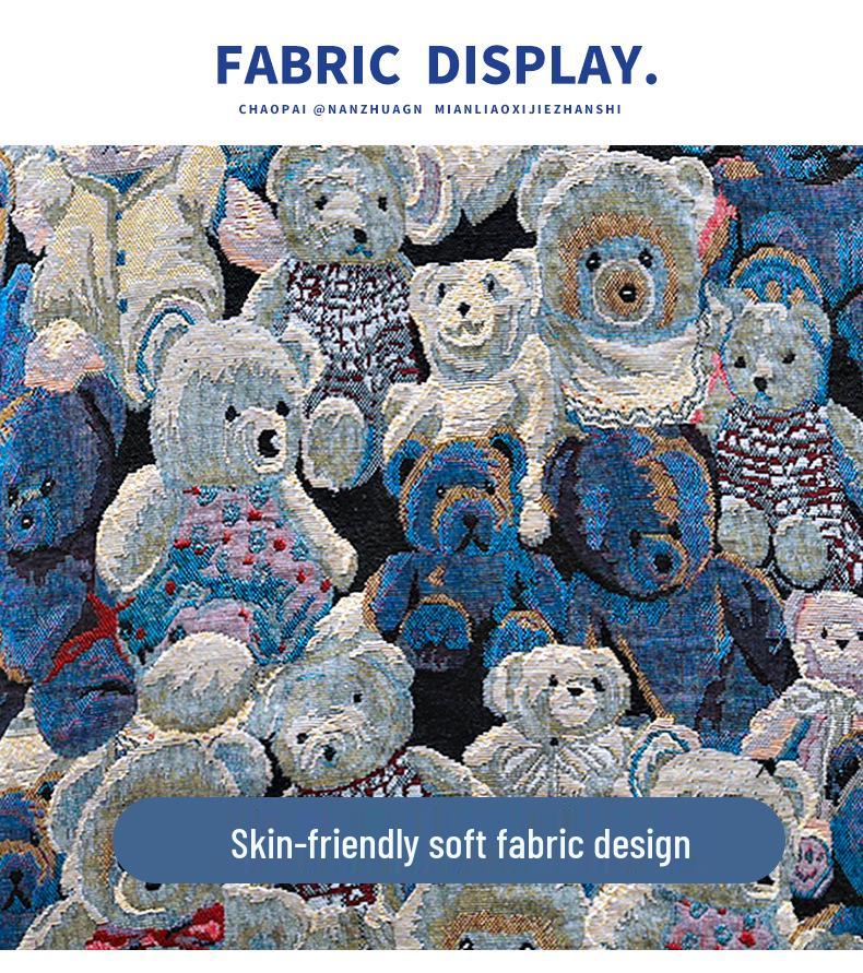 Jachetă Denim Jacquard cu Ursuleț pentru Bărbați - Nouă Modă Streetwear Toamnă/Iarnă