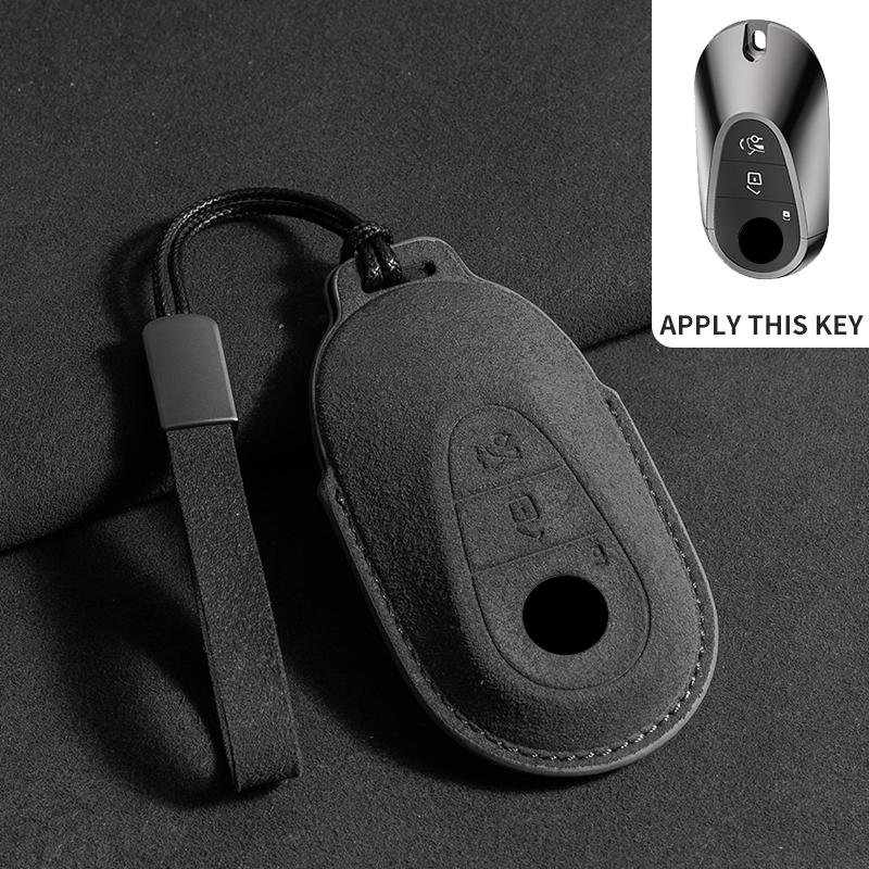 Suede Car Key Case Cover Shell for Mercedes Benz A C E S G Class W177 W205 W213 W222 X167 Amg Glc Cle Cla Glb Gls Car Key Bag