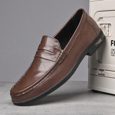Echtes Leder Herren Freizeitschuhe Leicht Rutschfest Herren Fahrschuhe Bequem Business Slipper Flats Freizeitspaziergang Loafer Mokassins