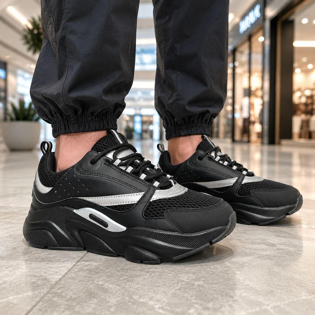 European Station B22 Unisex Thick-Soled Sports Casual Sneakers - Breathable, Height-Increasing Dad Shoes.