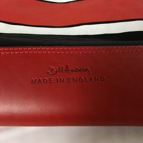 Bill Amberg England Made Tote Bag Black × Red × White Stripe Canvas(USED)