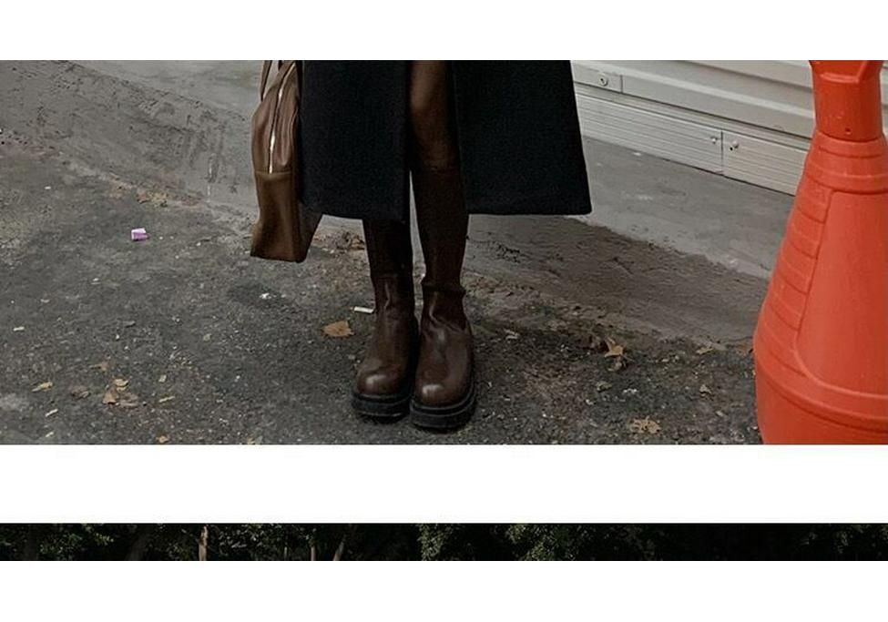 Hepburn-Style Women's Woolen Coat: Loose, Mid-Length, Thickened Black Winter Outerwear