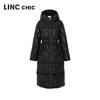 Jinyujie Damen Lange Locker Geschnittene Verdickte Daunen Steppjacke Y23804489