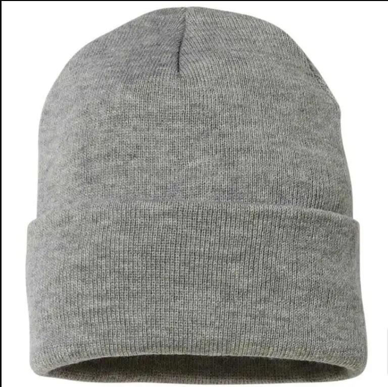 Ciepła Czapka Zimowa Beanie Wywijana Dwuwarstwowa Damska