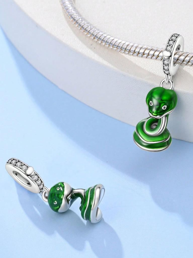 Pingente de Contas de Andorinha de Costas Verdes Banhado a Cobre Compatível com Pingentes Pulseira Original de Cobre Para Fazer Joias Pingente DIY