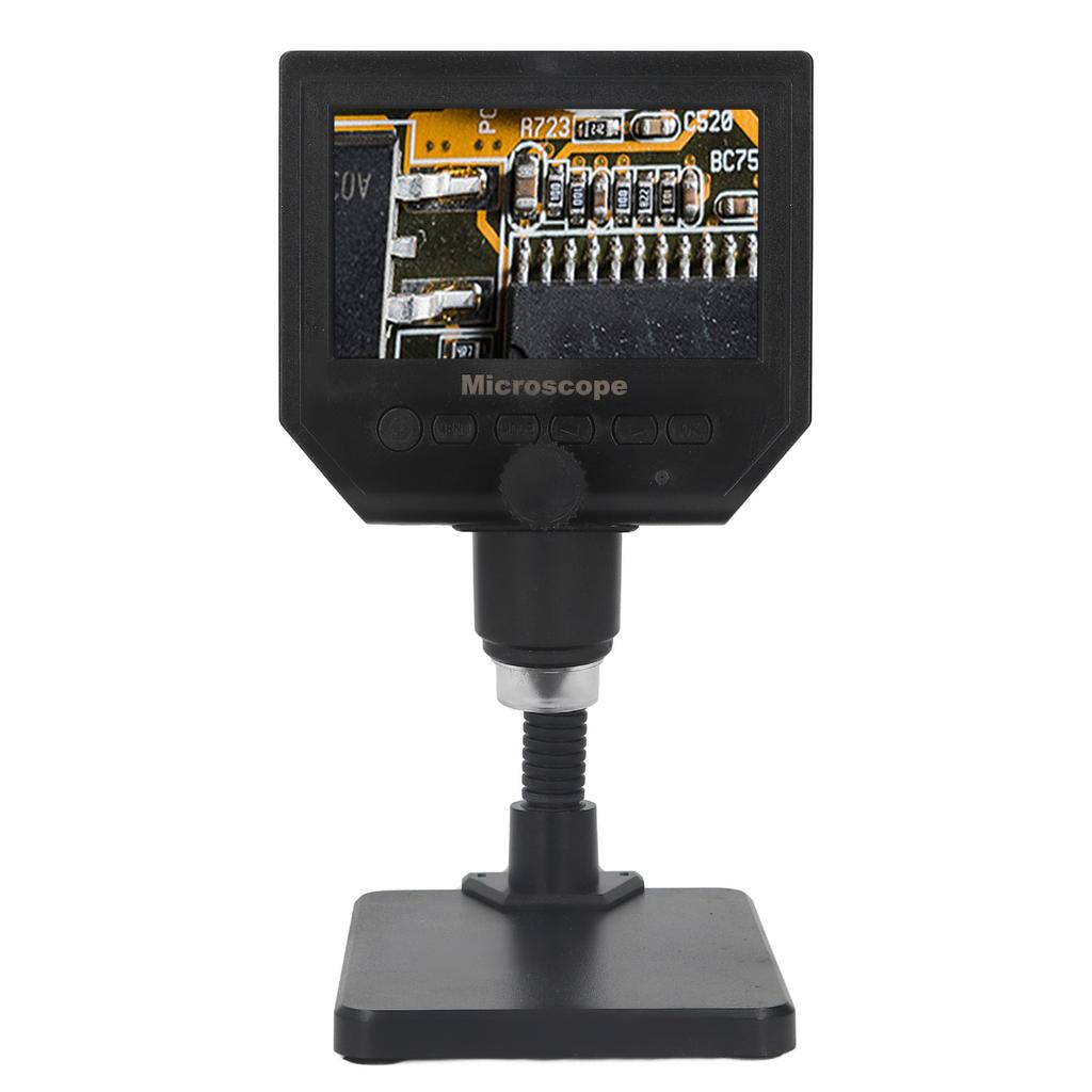 Digitales USB-Elektronenmikroskop mit 4,3-Zoll-HD-Display, 600-fache Vergrößerung, 3,6 MP, mit LED-Beleuchtung für PCB-Löten, Leiterplatte