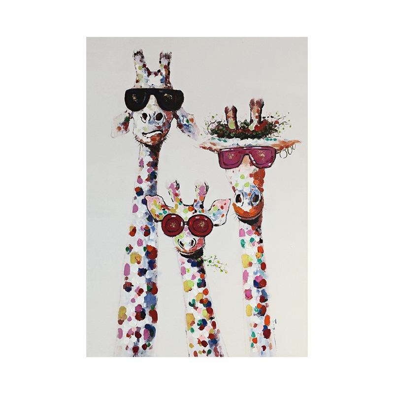

Мультфильм Жираф в солнцезащитных очках Холст Картина Аниме Плакат Cuadros Decoracion Dormitorio Скандинавское украшение Домашние настенные панно 21*30cm