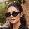 Fashion Korean Version Of Small Frame Cat Eye Sunglasses Personalized Versatile Street Shot Anti-Ultraviolet Sunglasses Women'S Rice Nail Arrow Glasse