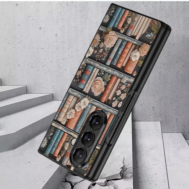Vintage Flower Print Case For Samsung Z Fold 8 Ultra 7 6 5 Luxury Leather Skin Hard Folding Phone Cover For Galaxy Z Fold8 Fold7 Fold6