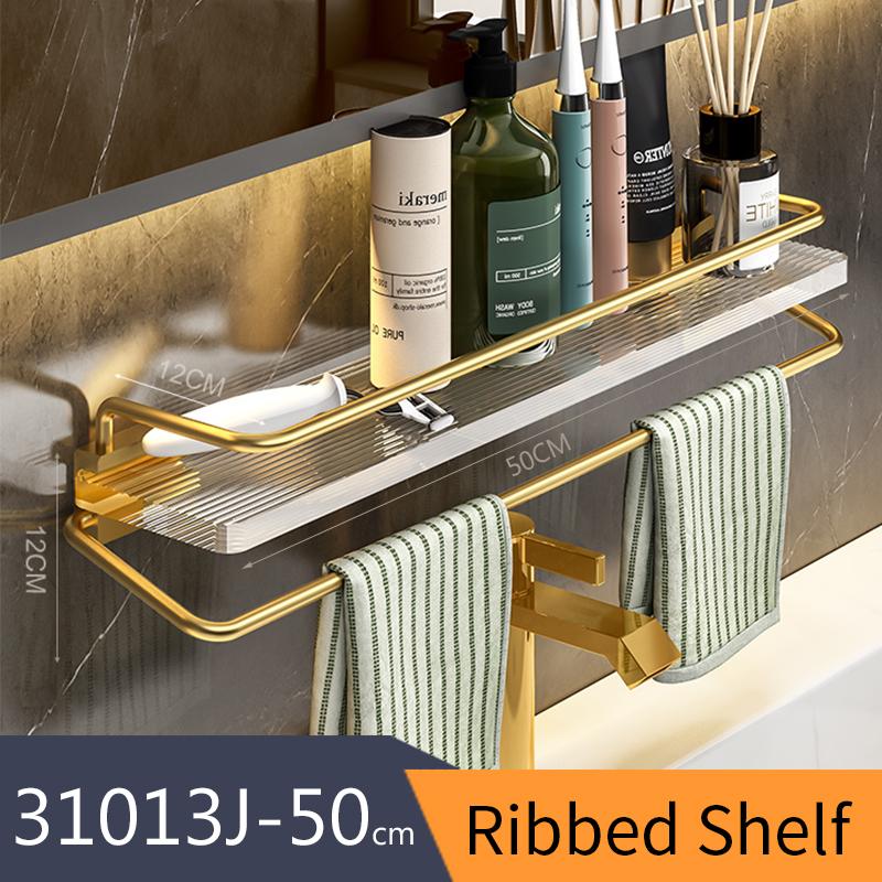 Bathroom Accessories Set Acrylic+Aluminum Alloy Towel Rack Shelf Bar Wall Mounted Toilet Paper Brush Holder Clothes Hook 31000