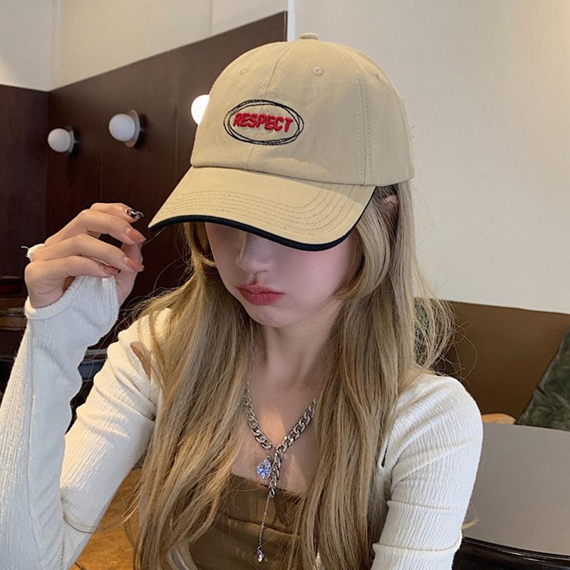 Kadın Erkek İçin Günlük Harfli Beyzbol Şapkası Kore Yumuşak Pamuklu Snapback At Kuyruğu Şapkası Dış Mekan Nakışlı Ayarlanabilir Güneş Vizörlü Şapka